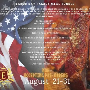 Elite Catering Company - Labor Day Family Meals