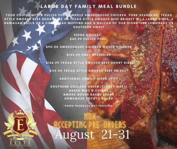 Elite Catering Company - Labor Day Family Meals
